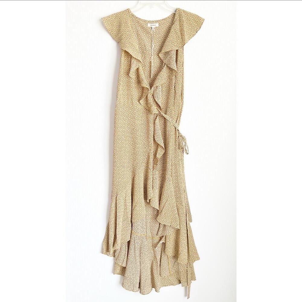 Max Studio Olive Green Ruffle Wrap Maxi Dress - Picture 2 of 13